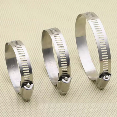SS 304 Stainless Steel Metal American Hose Pipe Clip Zebra Worm Gear Screw Drive Adjustable For 1/4 To 12 Inc