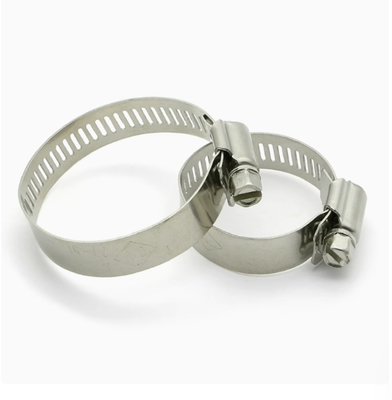 SS 304 Stainless Steel Metal American Hose Pipe Clip Zebra Worm Gear Screw Drive Adjustable For 1/4 To 12 Inc