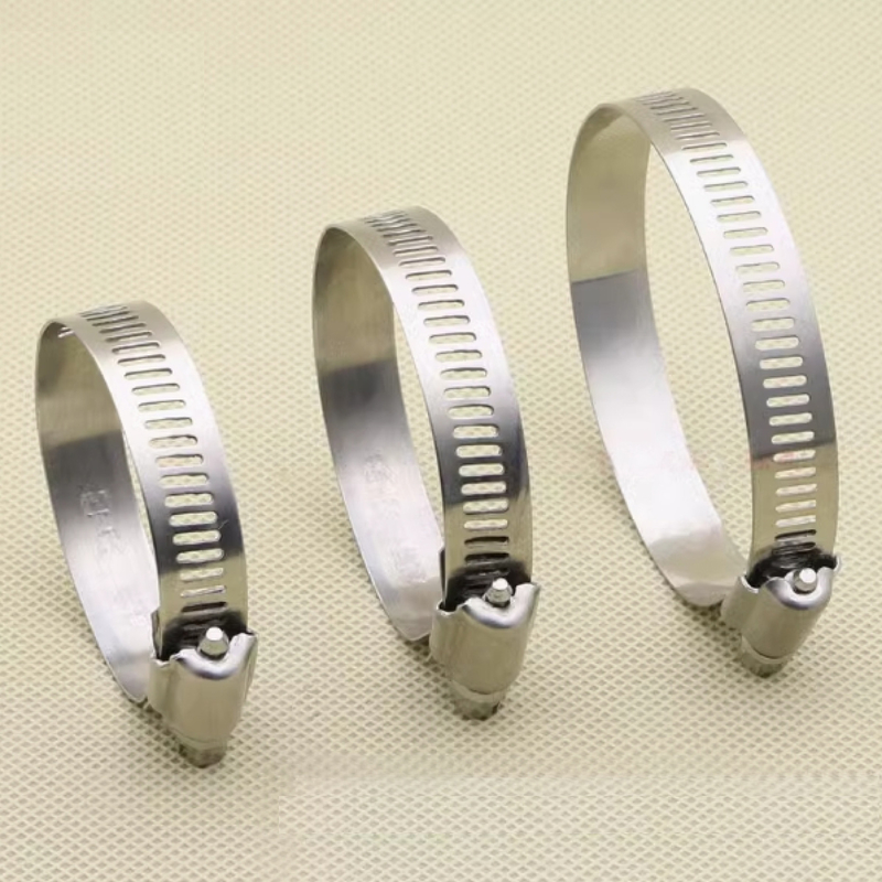 SS 304 Stainless Steel Metal American Hose Pipe Clip Zebra Worm Gear Screw Drive Adjustable For 1/4 To 12 Inc